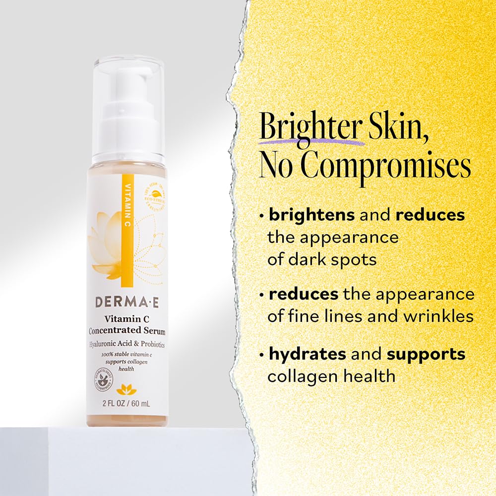 Derma E dropper close-up dispensing clear serum for precise application