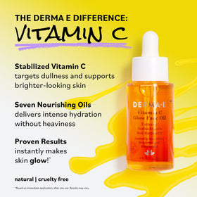 Derma E packaging detail with sustainable materials and clean-beauty claim