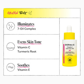 Derma E bottle next to ruler showing compact 1 fl oz travel-friendly size