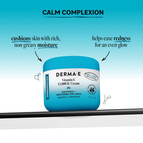 Derma E close-up texture of cream demonstrating smooth, fast-absorbing finish