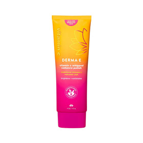DERMA E jar on bathroom counter suggesting daily brightening ritual
