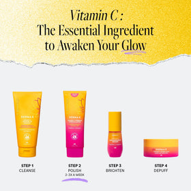 DERMA E jar held in hand to show 4 oz scale for real-size reference