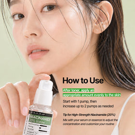 DERMA FACTORY label close-up listing niacinamide and glycerin content