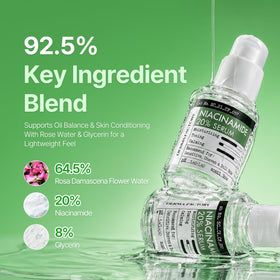 DERMA FACTORY absorbed serum on skin showing quick non-sticky finish