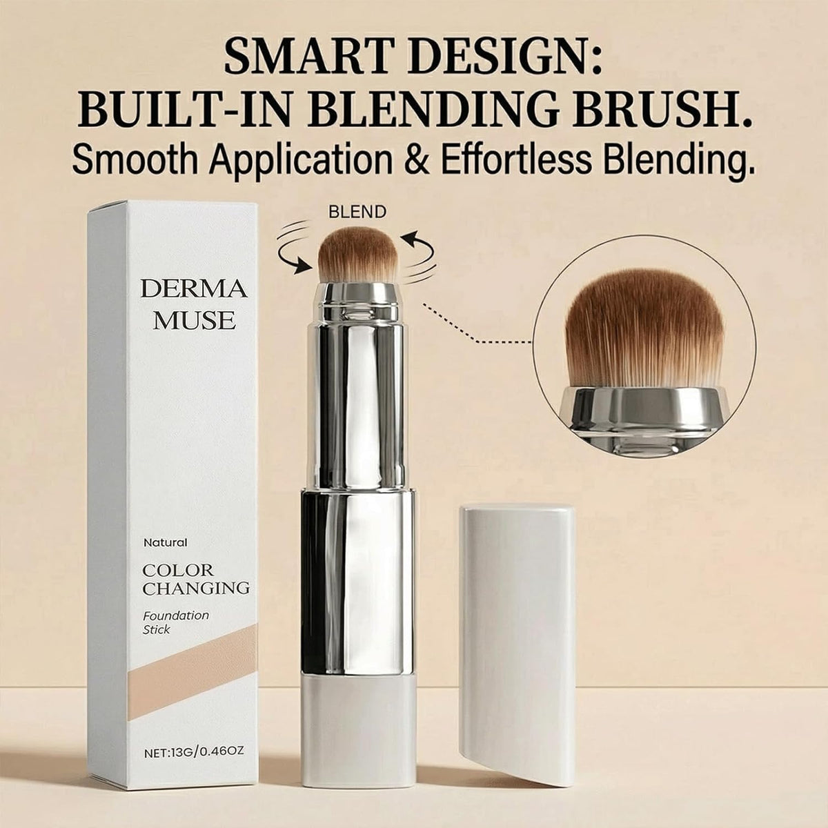 DERMA MUSE foundation transforming on skin during swatch, shows personalized shade match