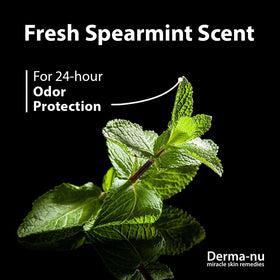 Derma-Nu size comparison in hand showing bottle scale and travel-friendly benefit