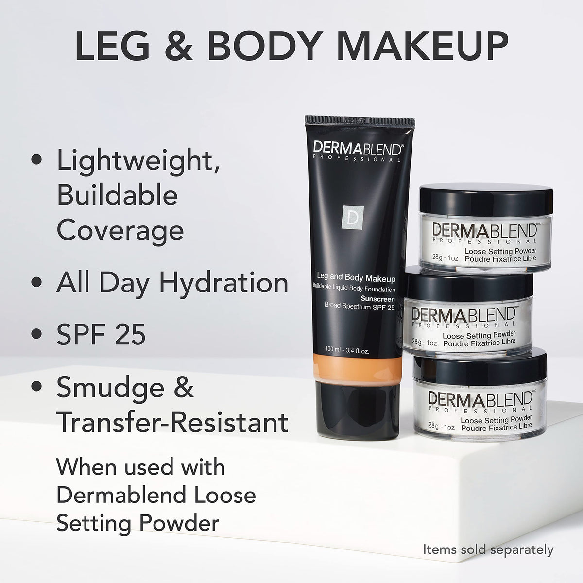 Dermablend application brush covering leg veins for even tone benefit