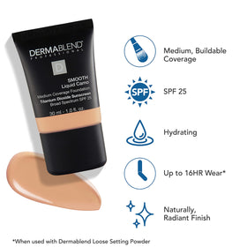 Dermablend foundation applied with a brush for smooth even coverage