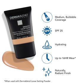 Dermablend swatch on arm illustrating shade 30N Camel for match guidance