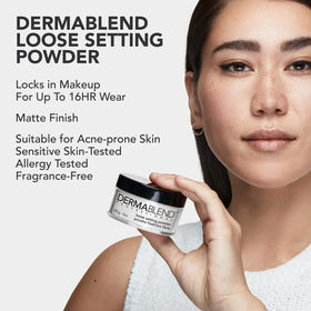 Dermablend baking under-eye demonstration for crease-free concealer