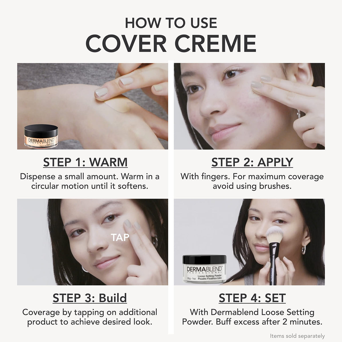 Dermablend before and after concealing uneven tone for natural finish