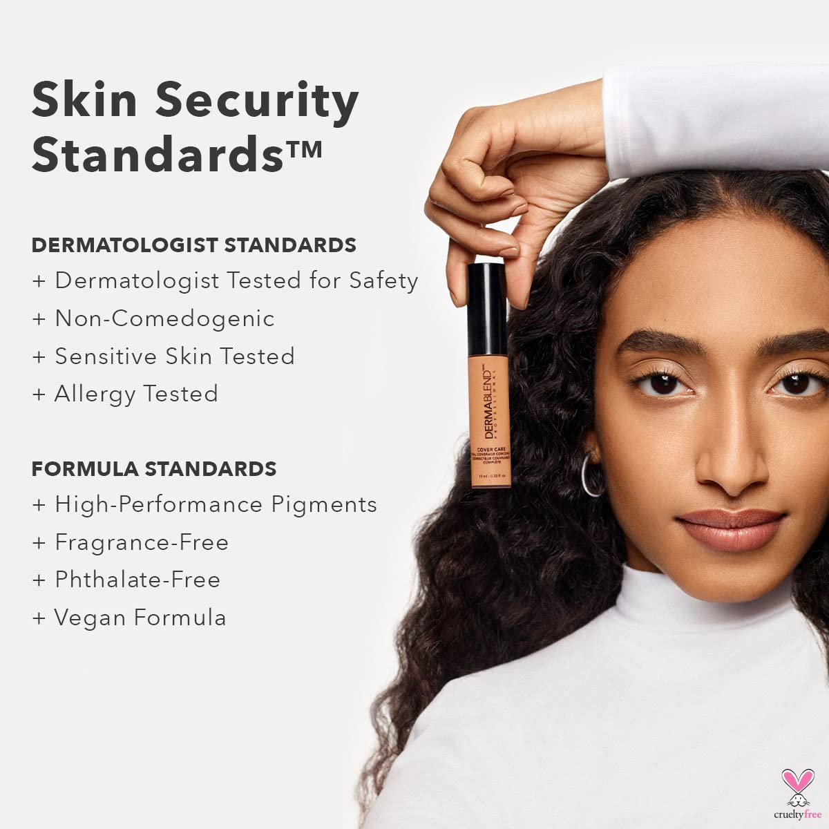 Dermablend creamy concealer swatch highlighting blendable texture benefit