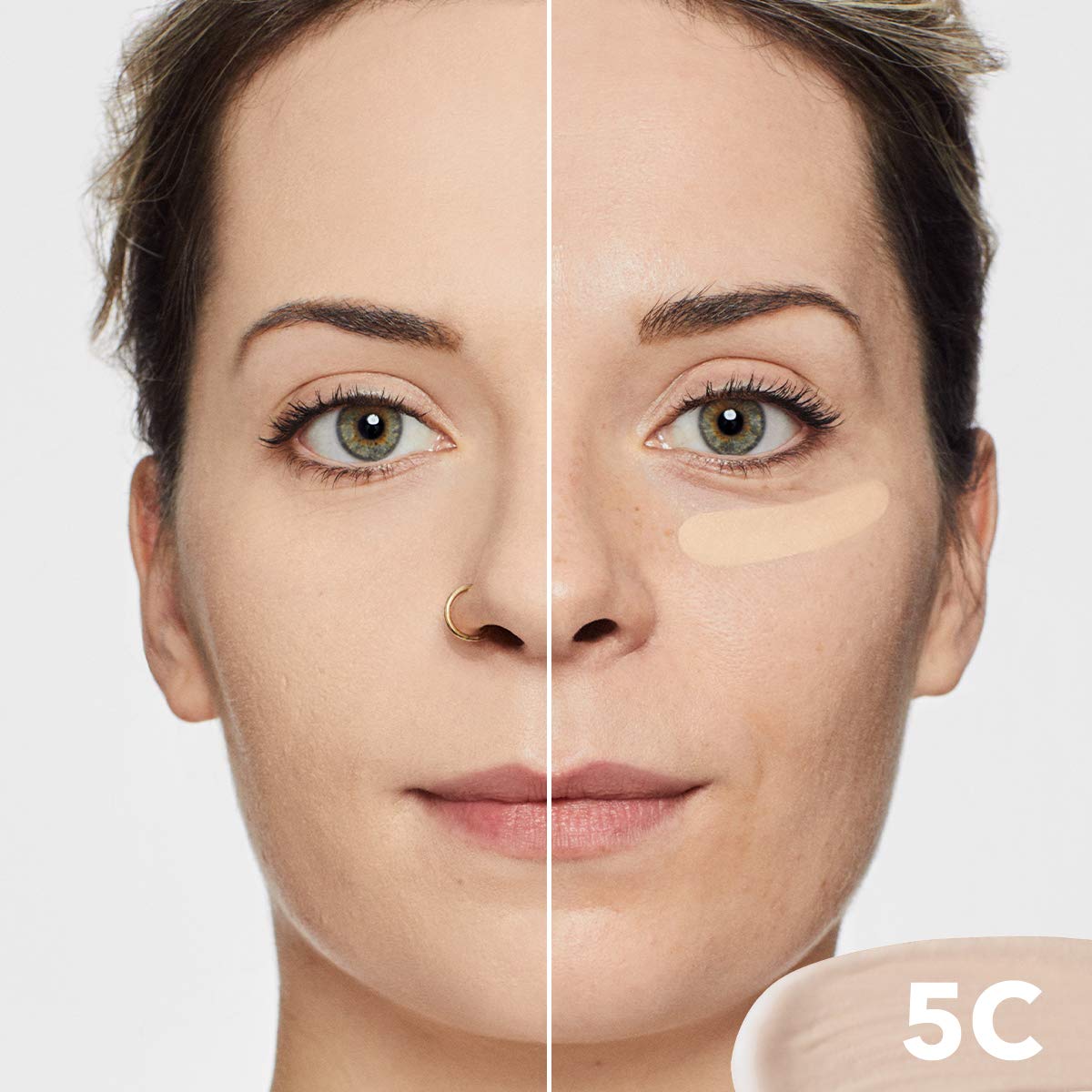 Dermablend product applied under eye showing concealed dark circles