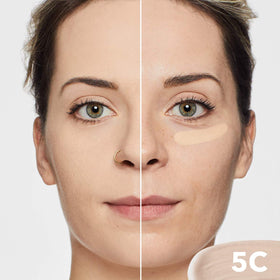 Dermablend product applied under eye showing concealed dark circles