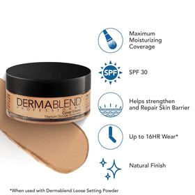 Dermablend 30N Sand Beige swatch on skin demonstrating color match benefit