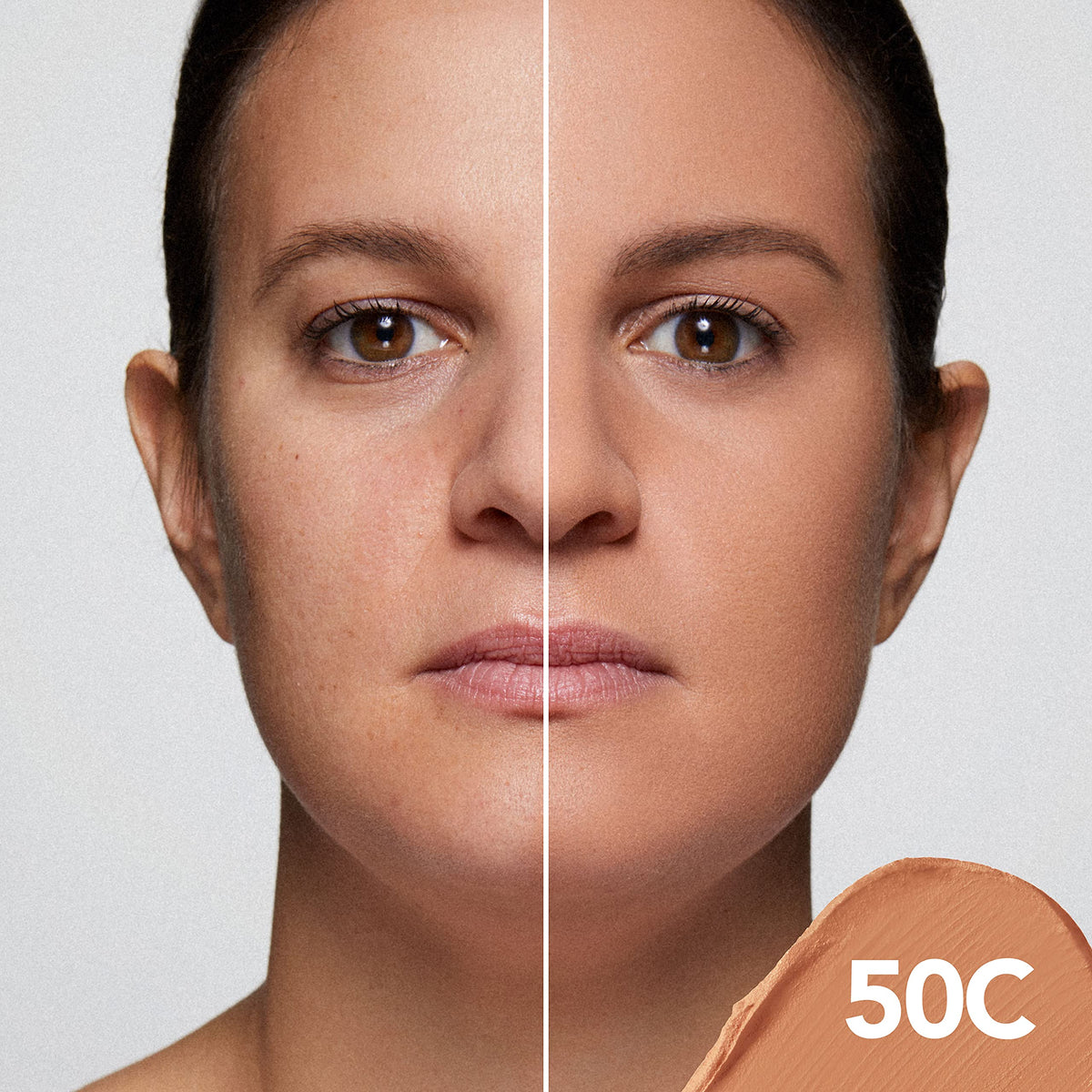 Dermablend creamy texture swipe demonstrating smooth, blendable coverage