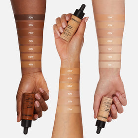 Dermablend before and after comparison demonstrating evened skin tone and concealment