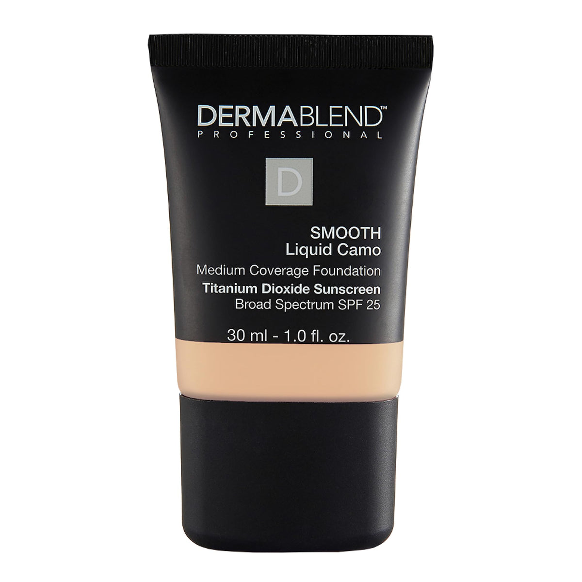 Dermablend front packaging showing bottle and shade, delivers reliable coverage