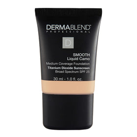 Dermablend front packaging showing bottle and shade, delivers reliable coverage