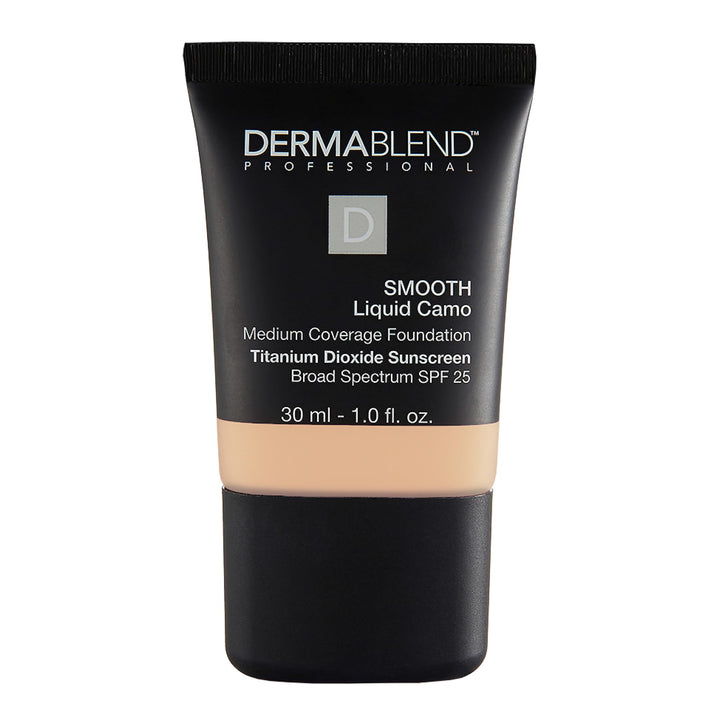Dermablend front packaging showing bottle and shade, delivers reliable coverage