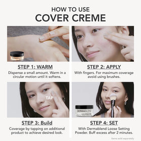 Dermablend label close-up highlighting full coverage and ingredient standards