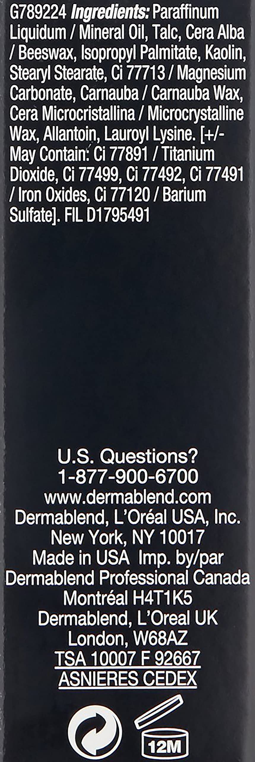 Dermablend product label and 65W Bronze shade visible for accurate shade choice
