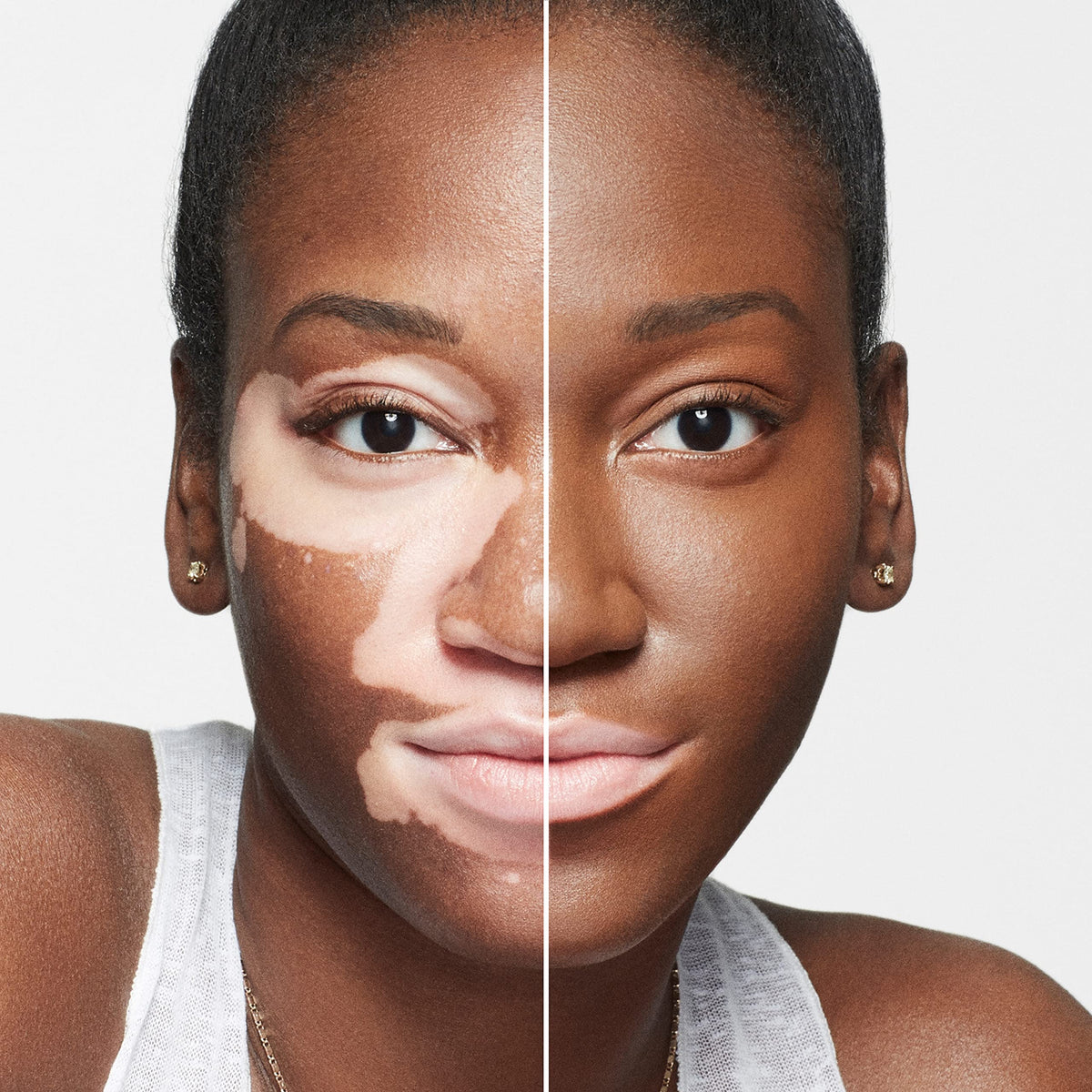 Dermablend model applying foundation for real-skin radiant look benefit