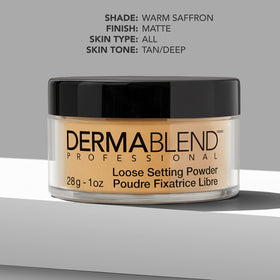 Dermablend powder application with brush for longwear setting benefit