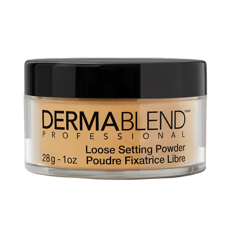Dermablend powder front packaging shows product and benefits