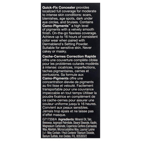 Dermablend product label highlights dermatologist-tested and safe formula