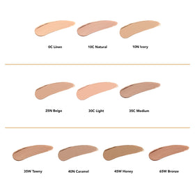 Dermablend concealer stick beside a coin for scale showing travel-ready size and precise application