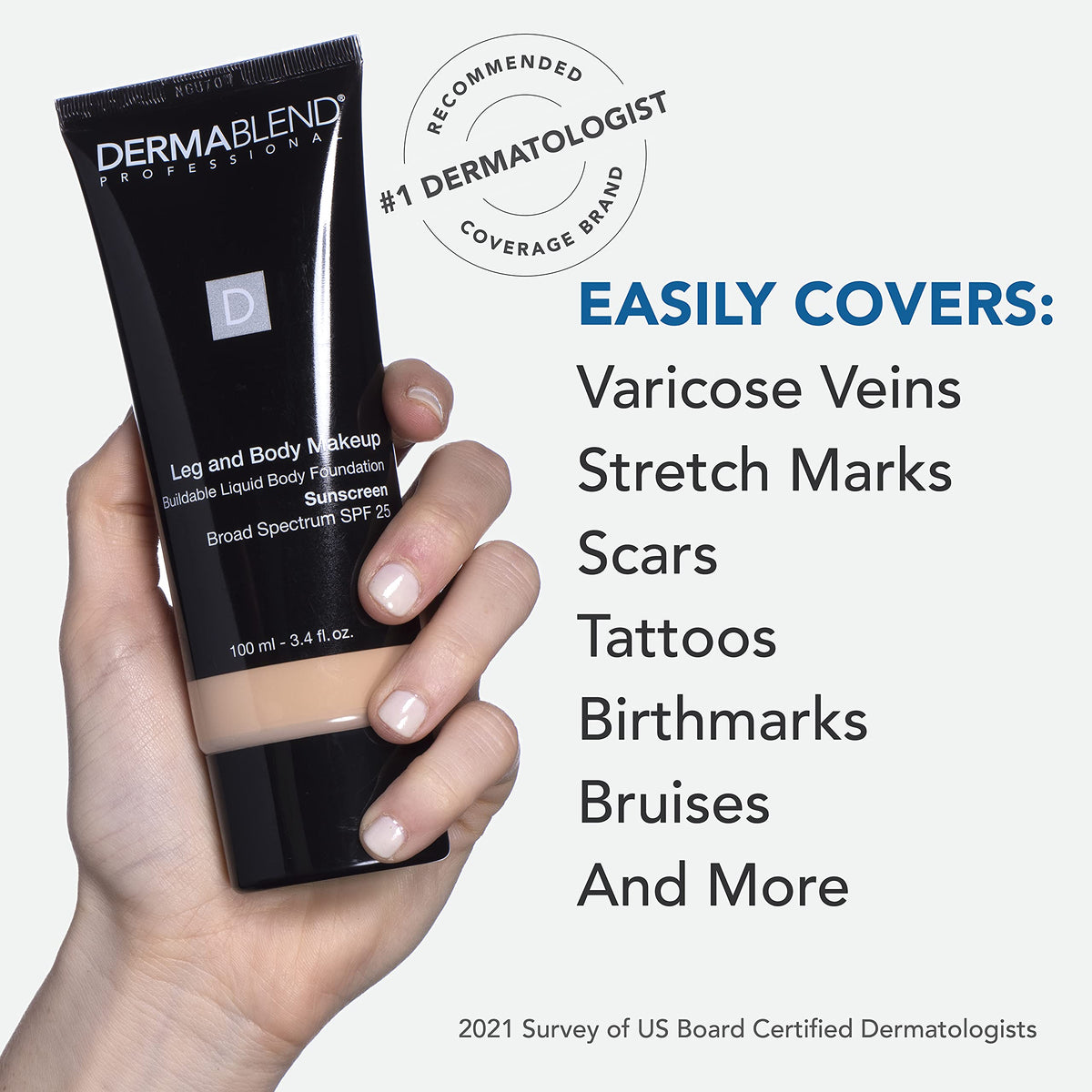 Dermablend being set with loose powder to show transfer-resistant benefit