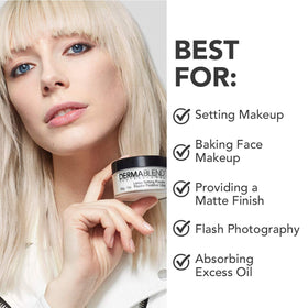 Dermablend travel-size .18oz next to a coin demonstrating compact, portable makeup solution