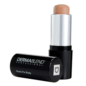 Dermablend stick front view showing shade and compact design for quick coverage