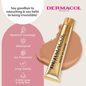 Dermacol before and after comparison showing strong concealment benefit