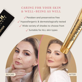 Dermacol tube inside a makeup bag lifestyle scene showing everyday convenience benefit