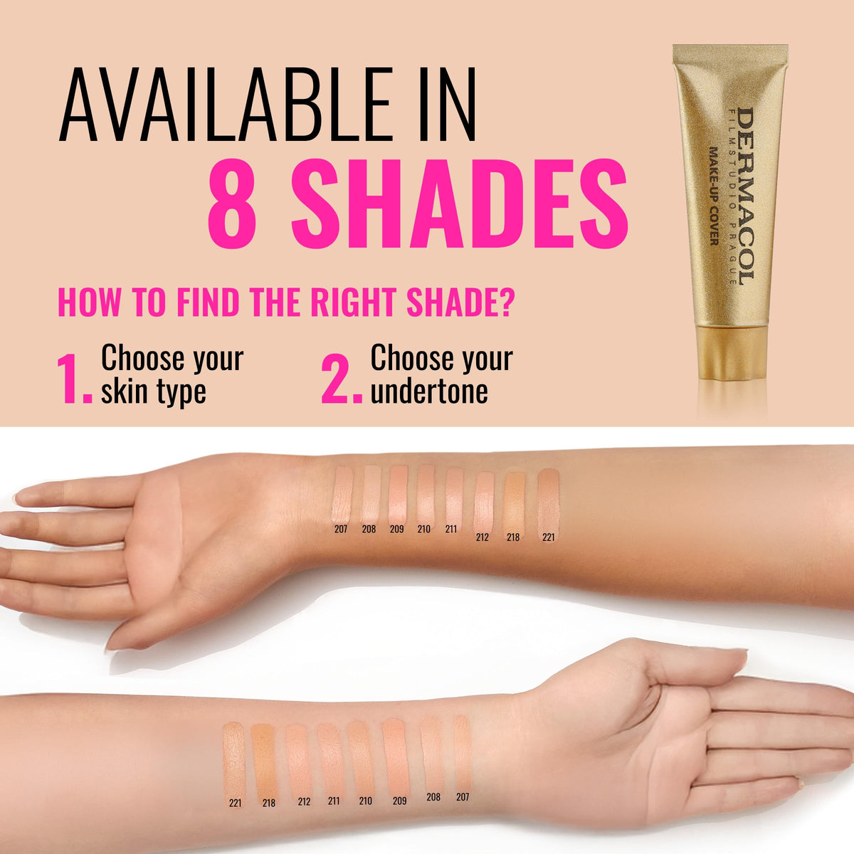 Dermacol shade 210 label and SPF30 closeup for sun protection benefit