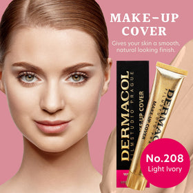 Dermacol swatch on arm Shade 208 demonstrating true-to-tone pigmentation benefit