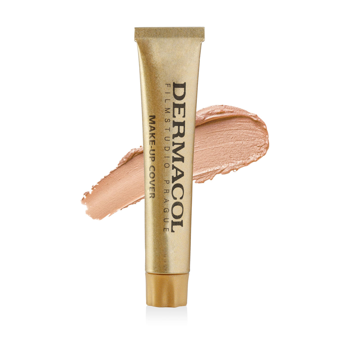 Dermacol tube cap detail emphasizing dispensing control and mess-free application benefit