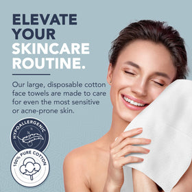 DERMACOTTON towel in hand for size and easy handling benefit