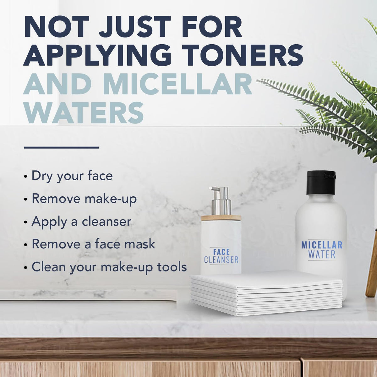 DERMACOTTON towel removing makeup on face illustrating effective cleanse
