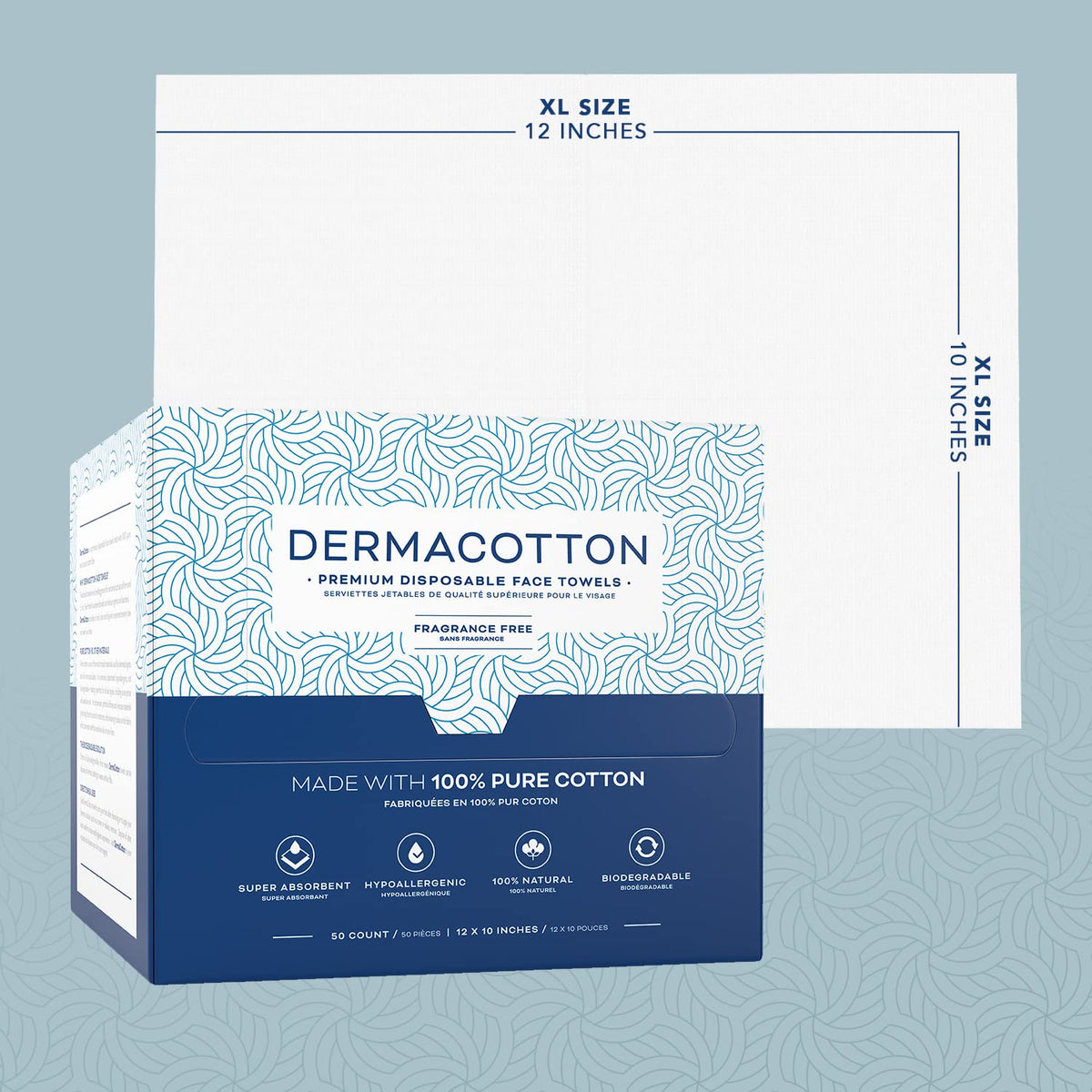 DERMACOTTON towel absorbing water showing high absorbency benefit