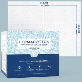 DERMACOTTON towel laid flat showing extra-large coverage benefit