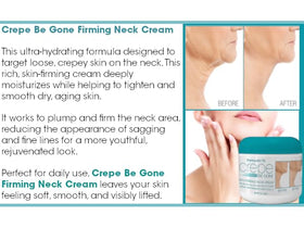 Dermactin being applied to neck illustrating targeted smoothing and improved texture