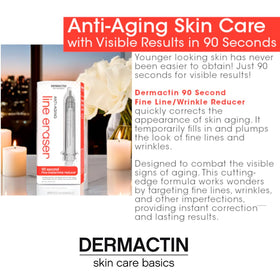 Dermactin applied to forehead fine lines demonstrating instant plumping benefit