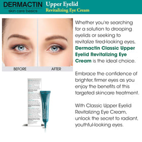 Dermactin being gently patted onto upper eyelid showing precise application benefit
