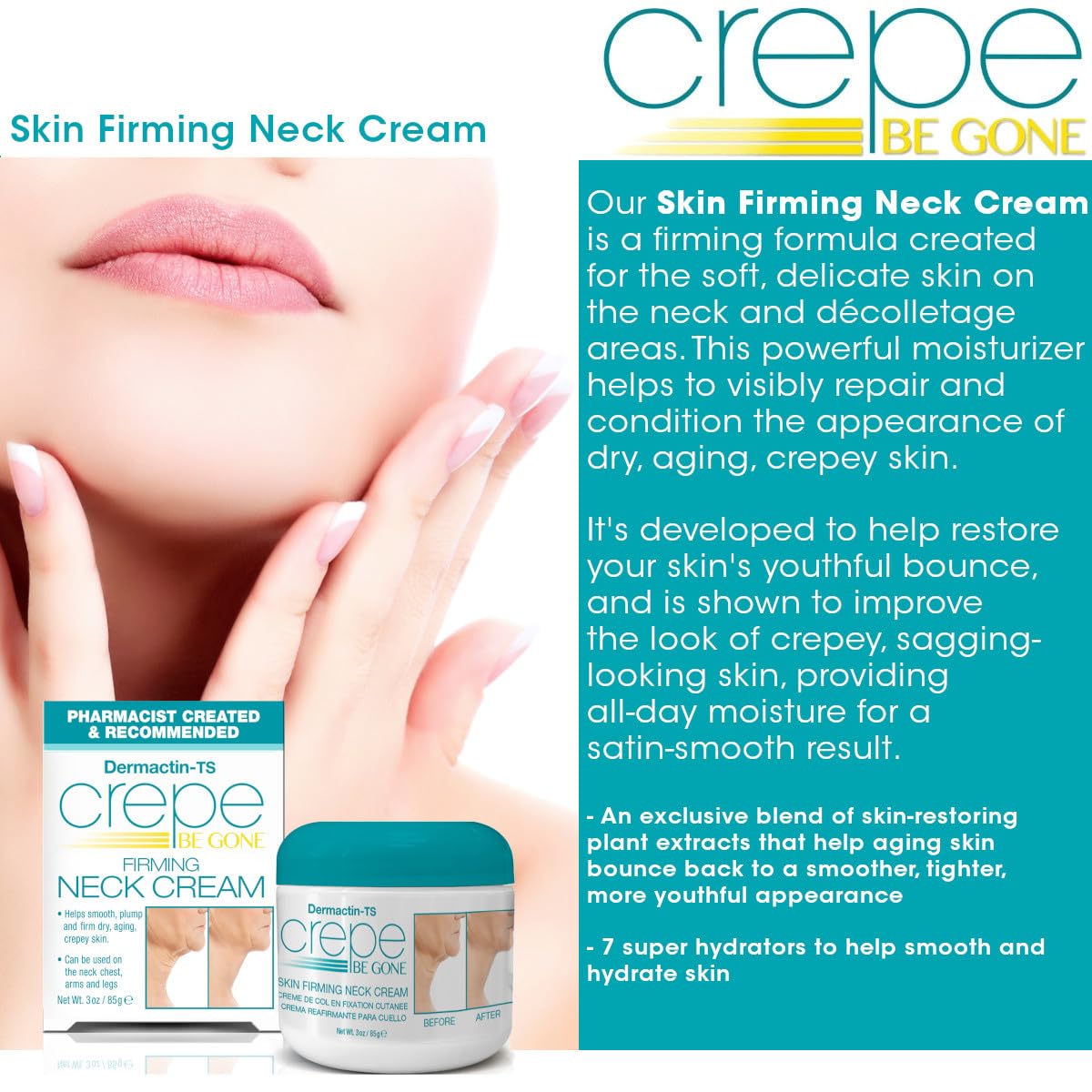 Dermactin packaging label detail highlighting pharmacist-created formulation benefits