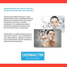 Dermactin tube label and ingredient panel illustrating brand transparency and use guidance