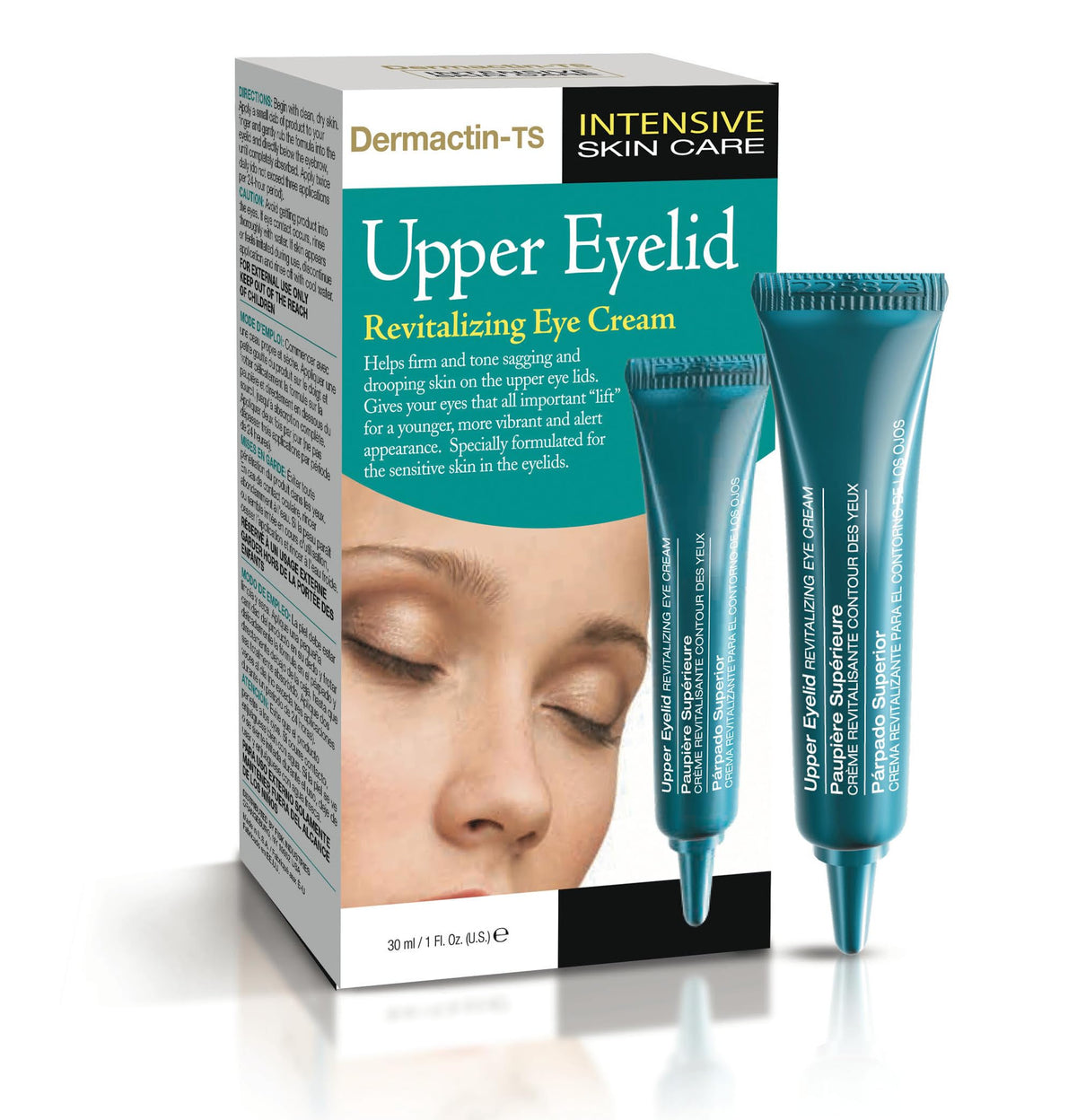 Dermactin front packaging showing 1 oz tube and product name for quick identification