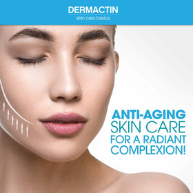 Dermactin ingredient visual emphasizing gentle actives for sensitive eyelid skin